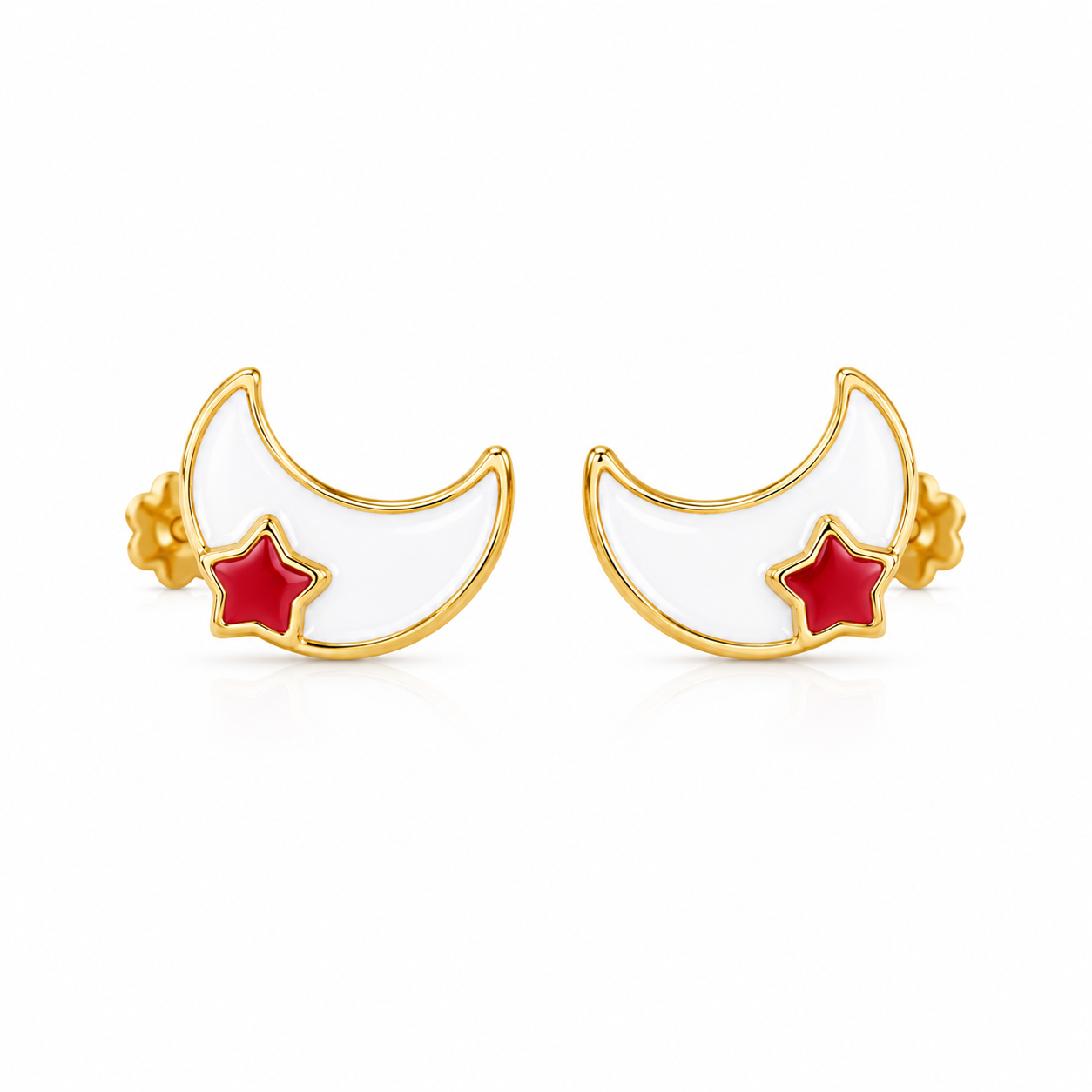 Moon & Star Stud Earrings