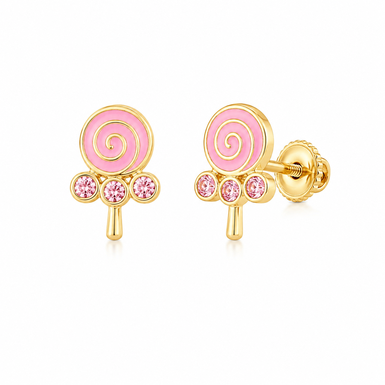 Pink Lollipop Kids Stud Earrings