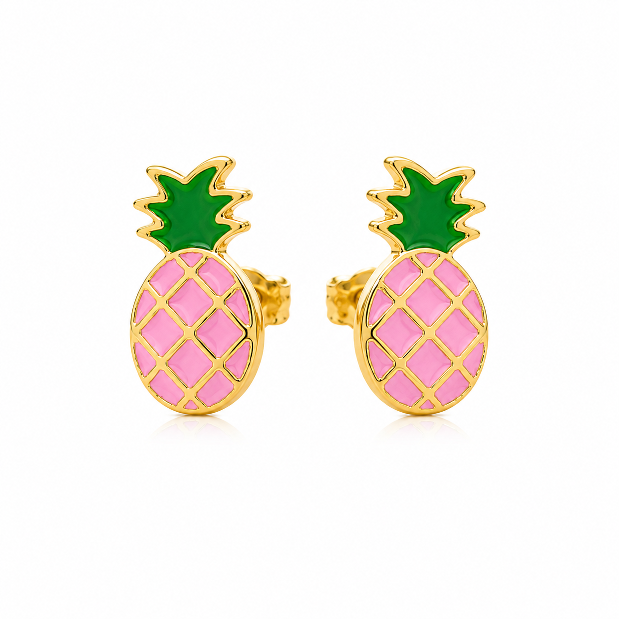 Pink Pineapple Stud Earrings