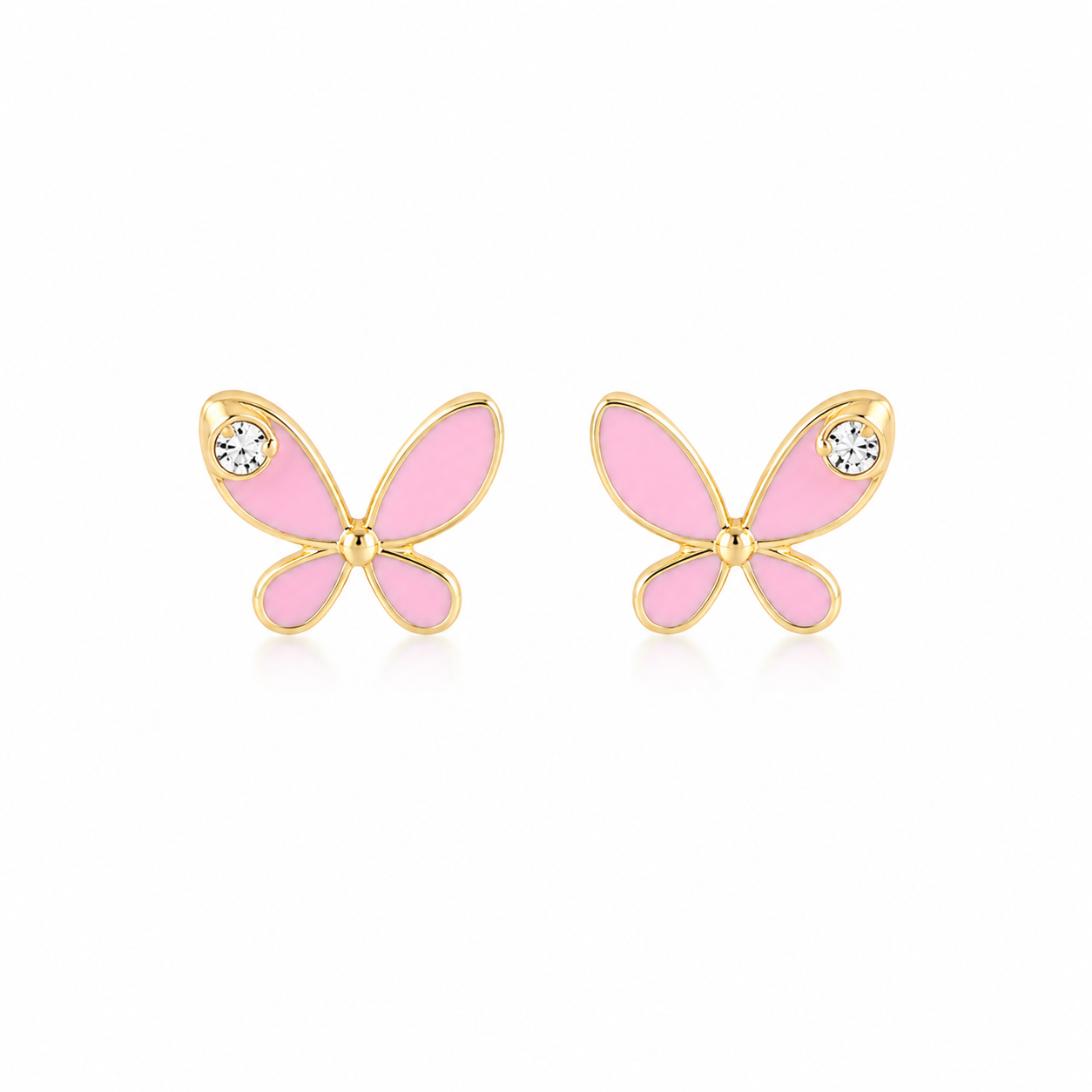 Pink Butterfly Kids Stud Earrings