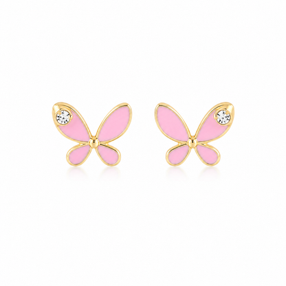 Pink Butterfly Kids Stud Earrings