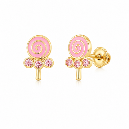 Pink Lollipop Kids Stud Earrings