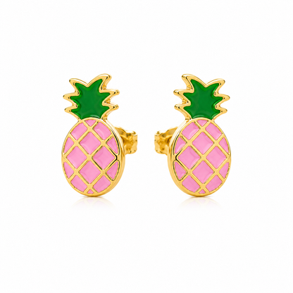 Pink Pineapple Stud Earrings