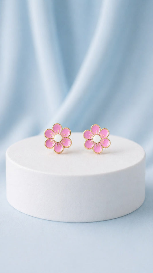 Pink Blossom Stud Earrings