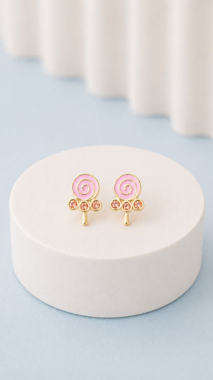 Pink Lollipop Kids Stud Earrings