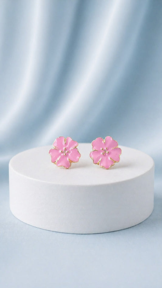 Pink Blossom Stud Earrings