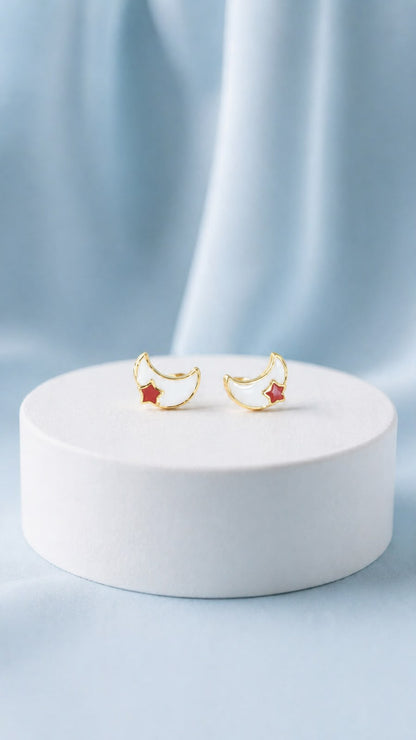 Moon & Star Stud Earrings